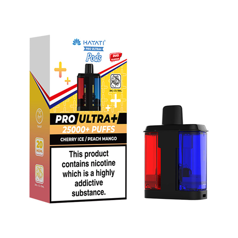 Hayati Pro Ultra+ 25K Prefilled Pods Cherry Ice - Peach Mango