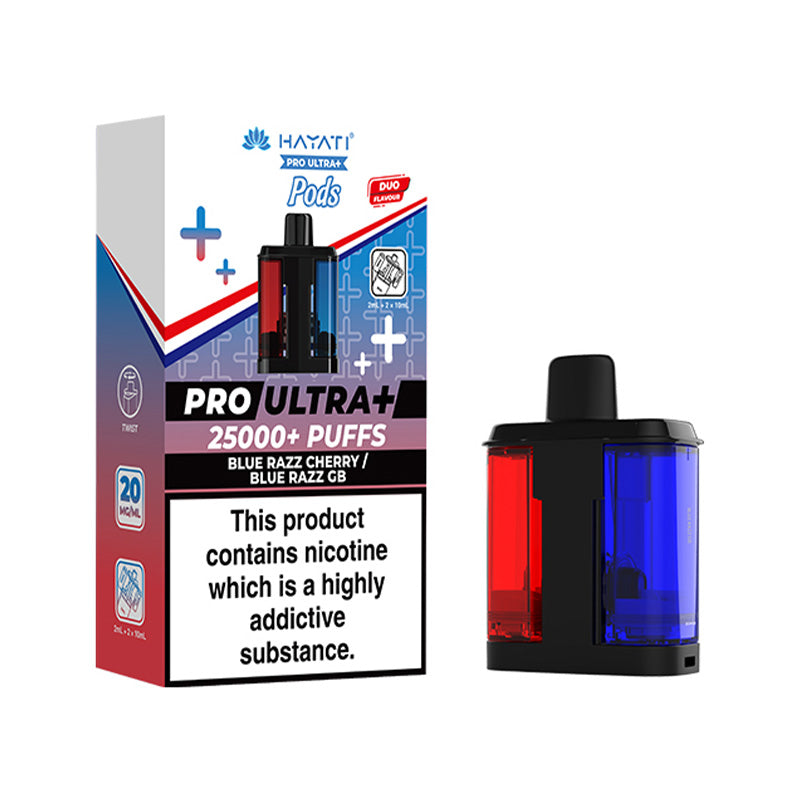 Hayati Pro Ultra+ 25K Prefilled Pods Blue Razz Cherry- Blue Razz GB