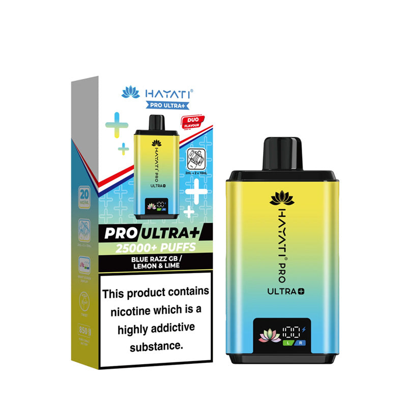 Hayati Pro Ultra+ 25K Prefilled Pod Kit Blue Razz GB- Lemon & Lime