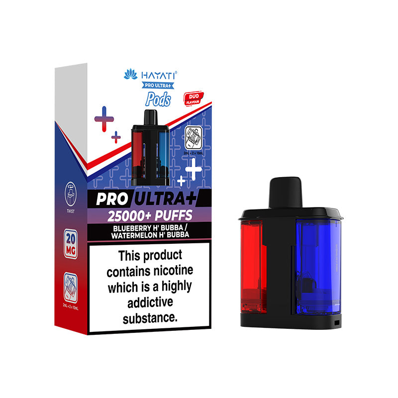 Hayati Pro Ultra+ 25K Prefilled Pods Blueberry H'Bubba- Watermelon Hubba Bubba