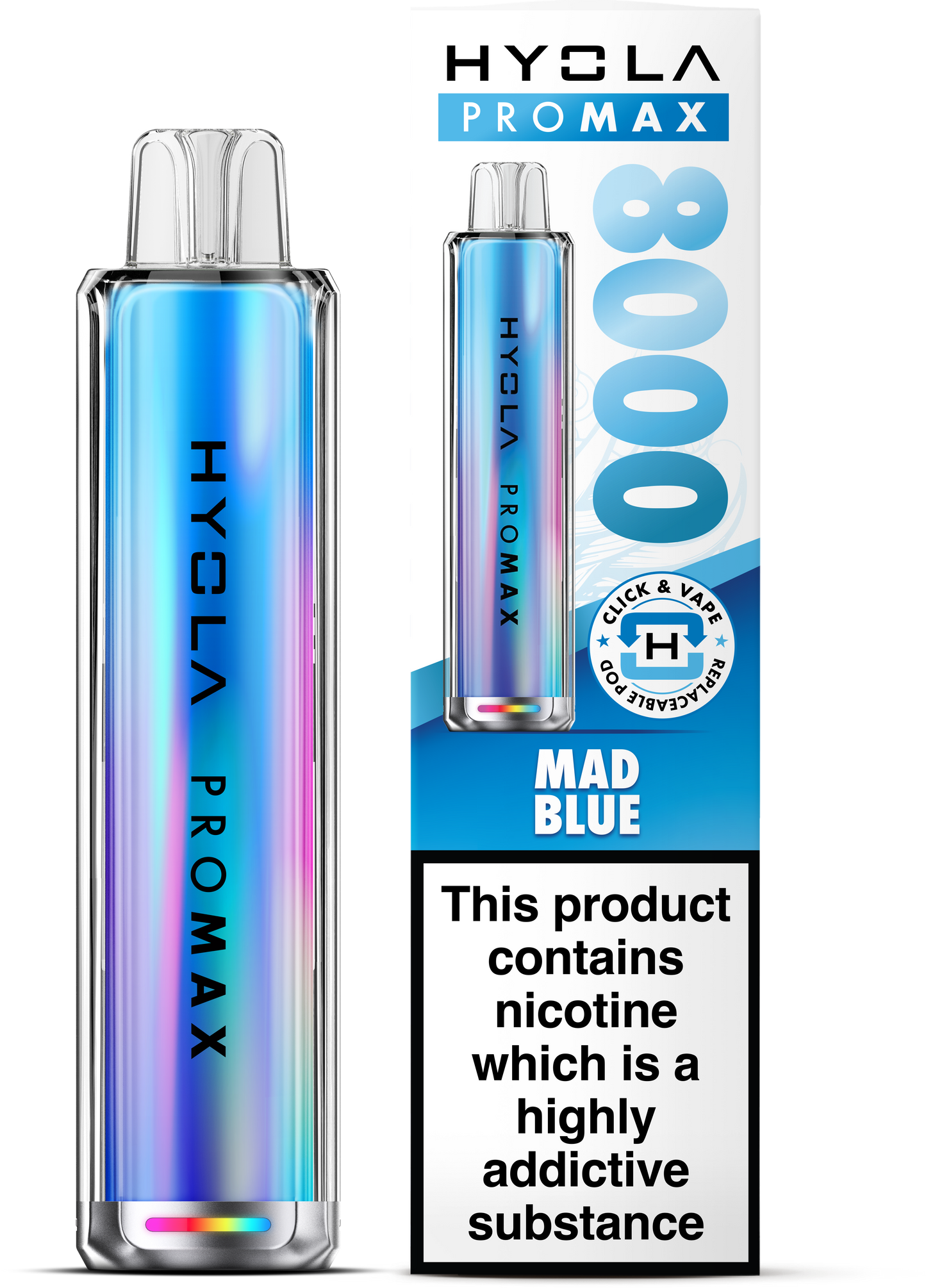Hyola Pro Max 8000 Prefilled Pod Kit (Mad Blue)