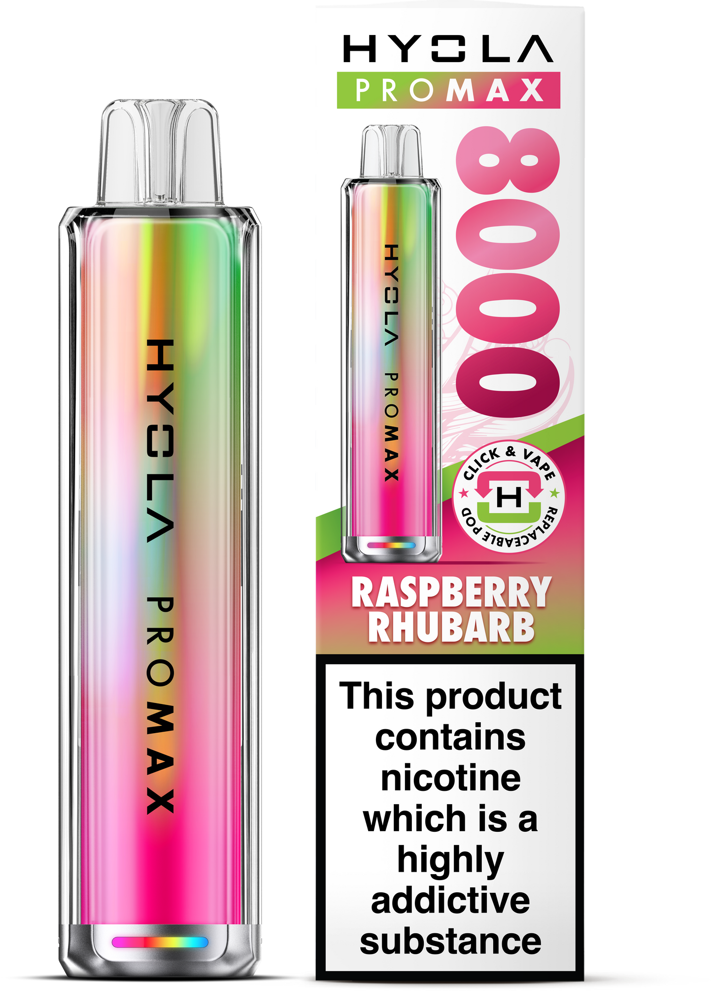 Hyola Pro Max 8000 Prefilled Pod Kit (Raspberry Rhubarb)