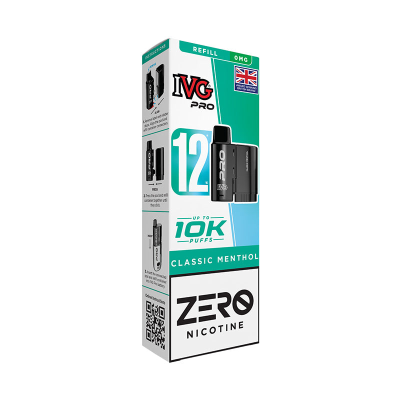 IVG Pro 12 0mg Prefilled Pod (CLASSIC MENTHOL)
