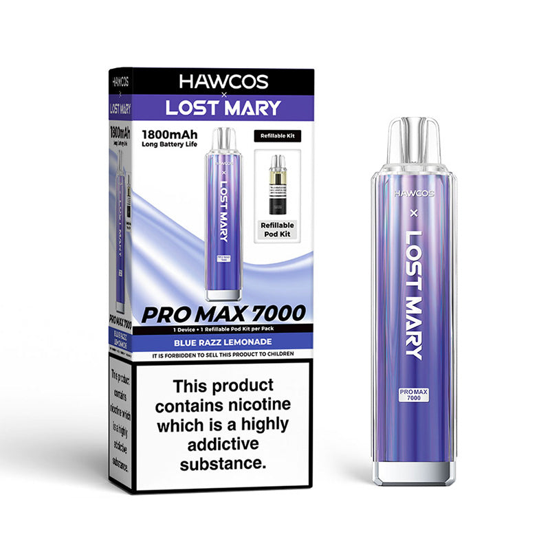 HAWCOS x Lost Mary Pro Max 7000 Refillable Kit (BLUE RAZZ LEMONADE)