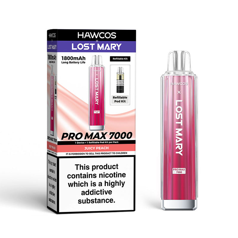 HAWCOS x Lost Mary Pro Max 7000 Refillable Kit (JUICY PEACH)
