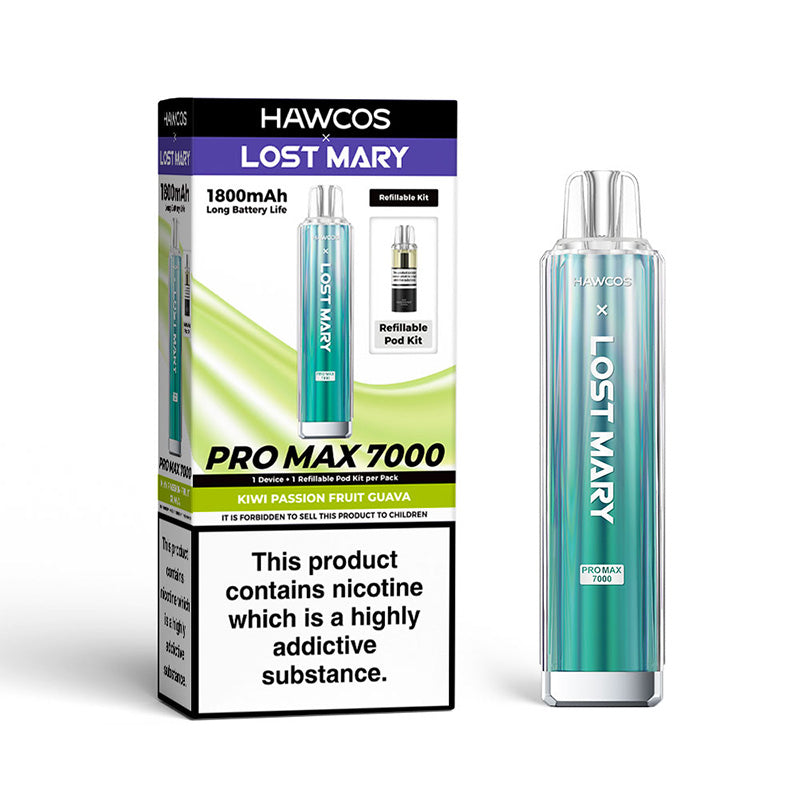 HAWCOS x Lost Mary Pro Max 7000 Refillable Kit (KIWI PASSIONFRUIT GUAVA)