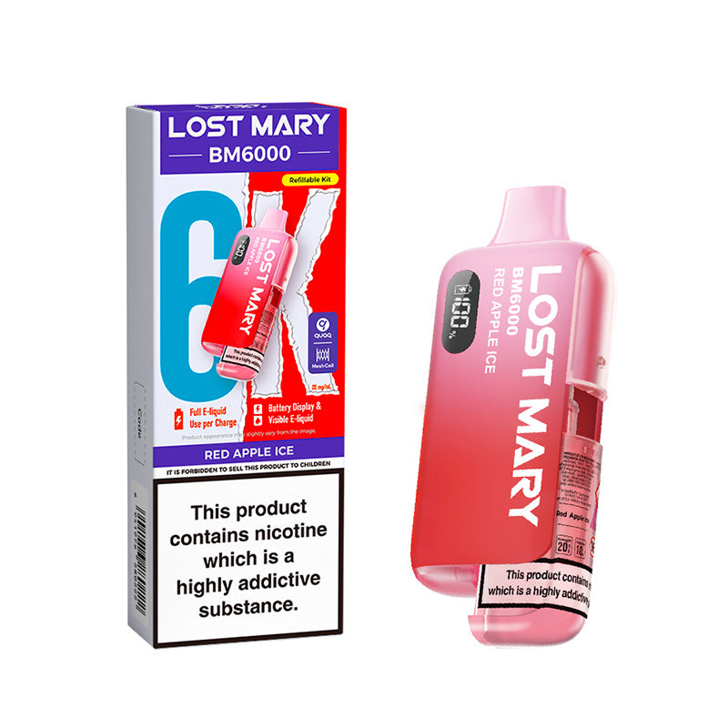Lost Mary BM6000 Refillable Kit (RED APPLE ICE)