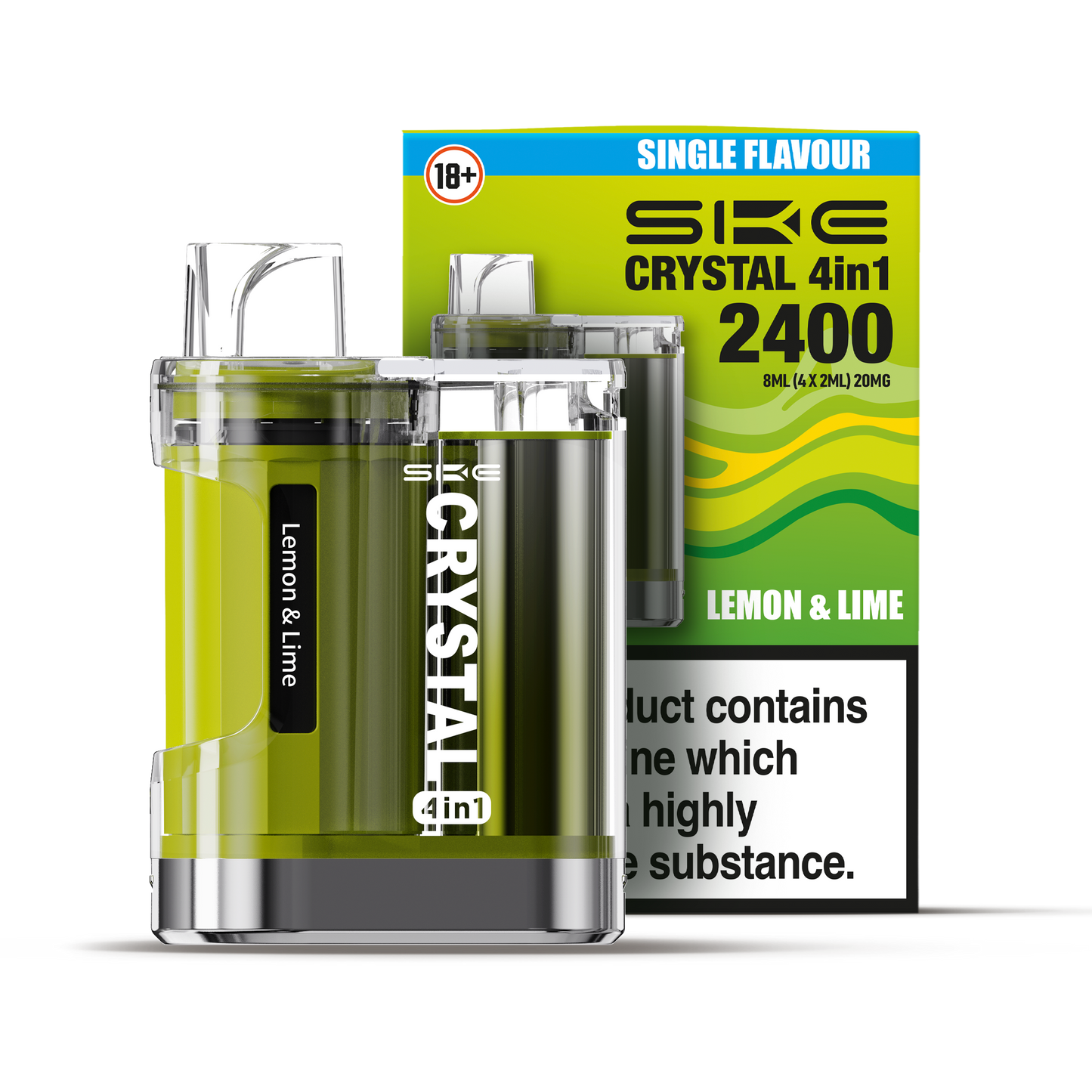SKE Crystal 4-in-1 2400 Prefilled Pod Kit (LEMON & LIME)