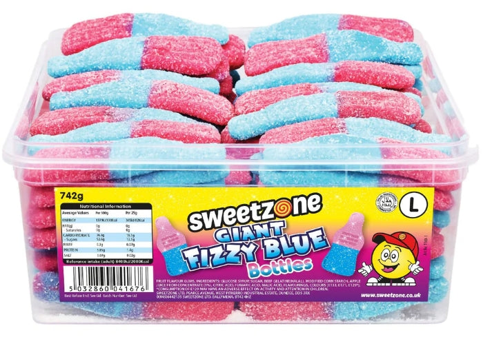 Sweetzone Giant Fizzy Blue Bottles Tub