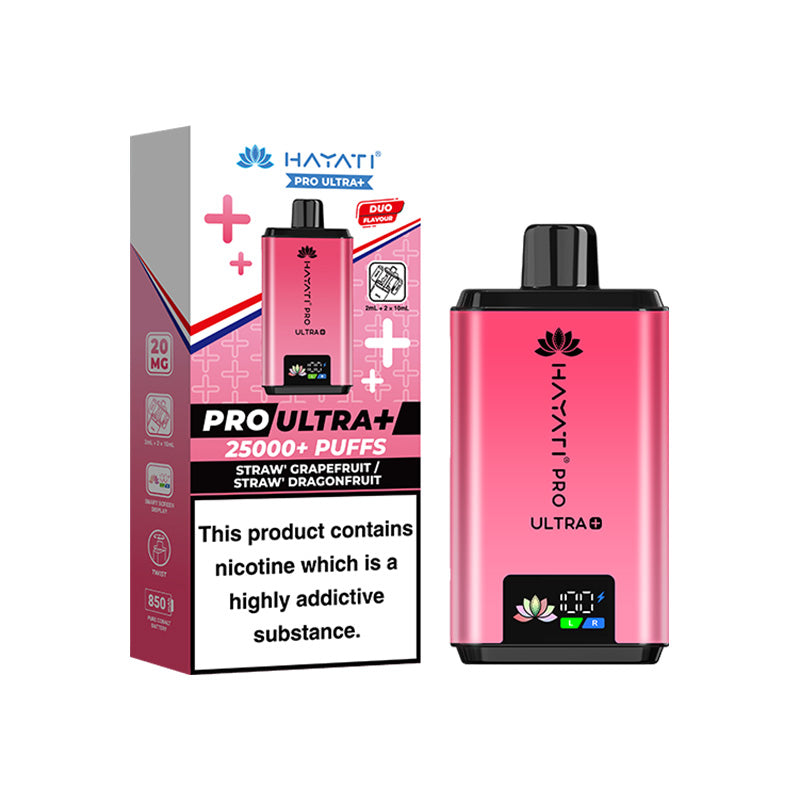 Hayati Pro Ultra+ 25K Prefilled Pod Kit Strawberry Grapefruit Strawberry Dragonfruit