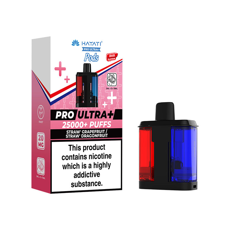 Hayati Pro Ultra+ 25K Prefilled Pods Straw' Grapefruit - Straw' Dragonfruit