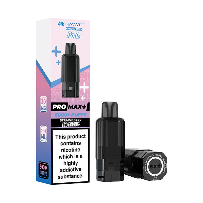 Hayati Pro Max+ 6K Prefilled Replacement Pods Strawberry Raspberry Blueberry