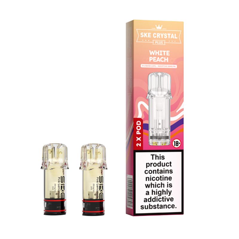 SKE Crystal Plus Prefilled Pods 2 Pack (WHITE PEACH)