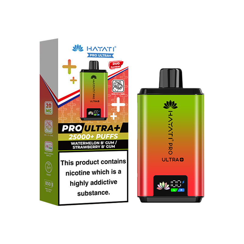 Hayati Pro Ultra+ 25K Prefilled Pod Kit Watermelon Bubblegum Strawberry Bubblegum