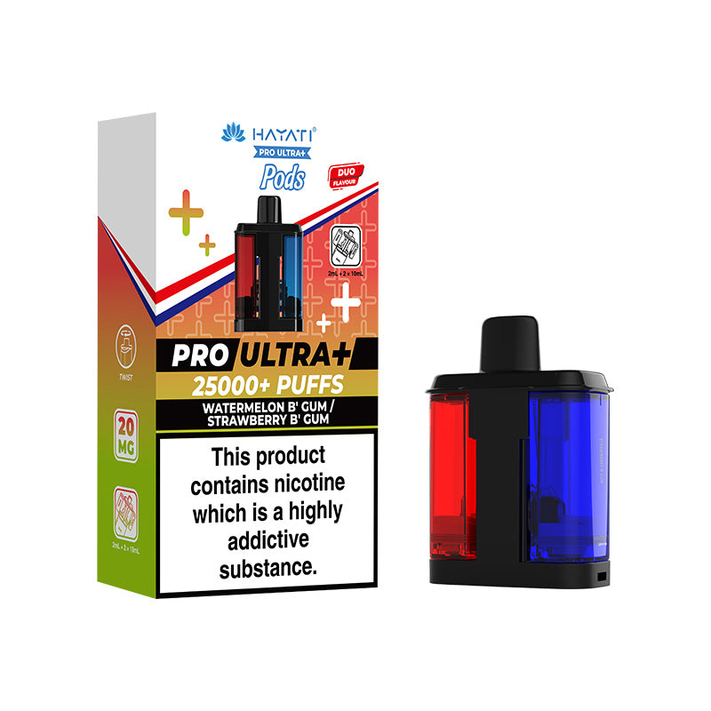 Hayati Pro Ultra+ 25K Prefilled Pods Watermelon B'Gum- Strawberry B'Gum