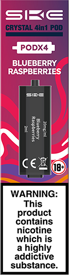 SKE Crystal 4-in-1 2400 Pre-filled Flavour Pods (BLUEBERRY RASPBERRIES)