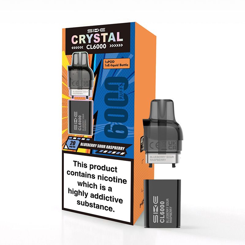 SKE Crystal CL6000 Prefilled Pods (BLUEBERRY SOUR RASPBERRY)