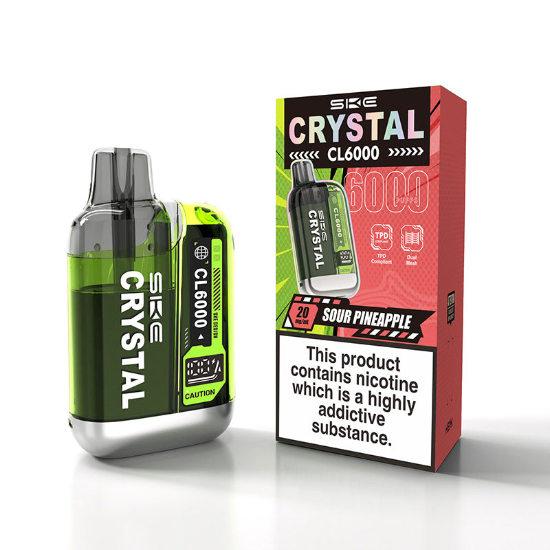 SKE Crystal CL6000 Legal Big Puff Device (SOUR PINEAPPLE)