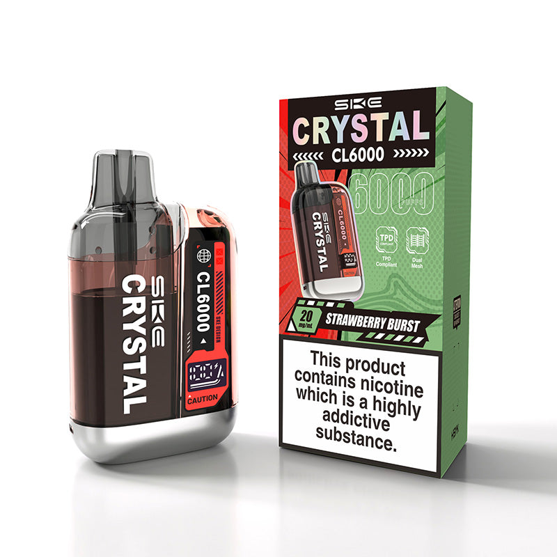 SKE Crystal CL6000 Legal Big Puff Device (STRAWBERRY BURST)