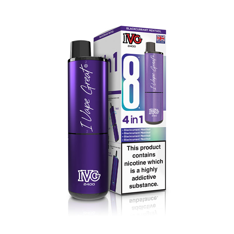 IVG 2400 4 In 1 Rechargeable Pod Kits (BLACKCURRANT MENTHOL)