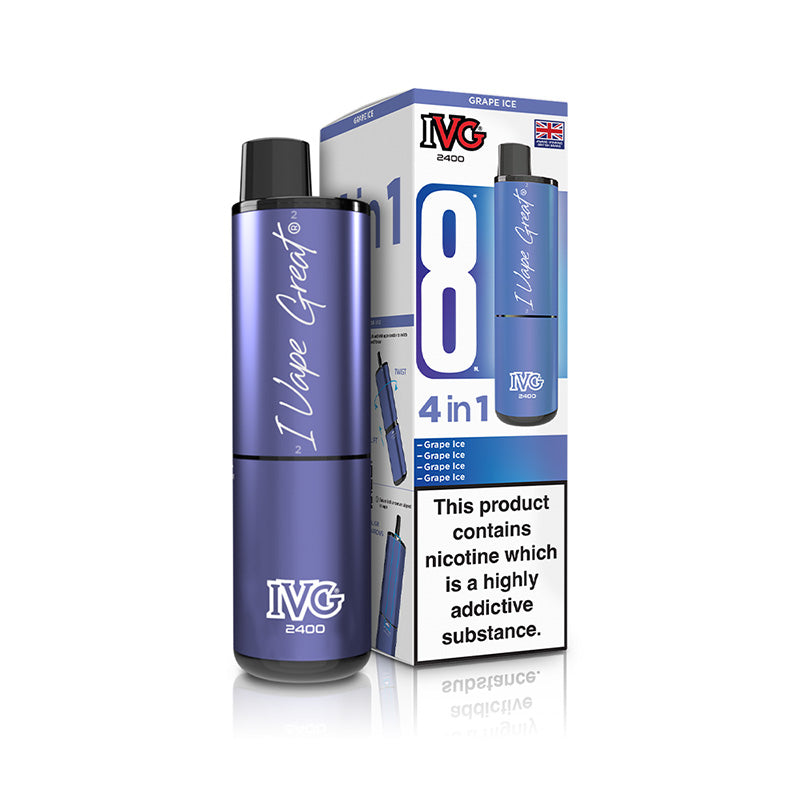 IVG 2400 4 In 1 Rechargeable Pod Kits (GRAPE ICE)