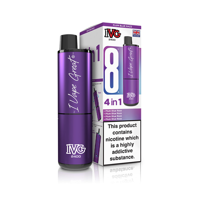 IVG 2400 4 In 1 Rechargeable Pod Kits (PLUM BLUE RASPBERRY)