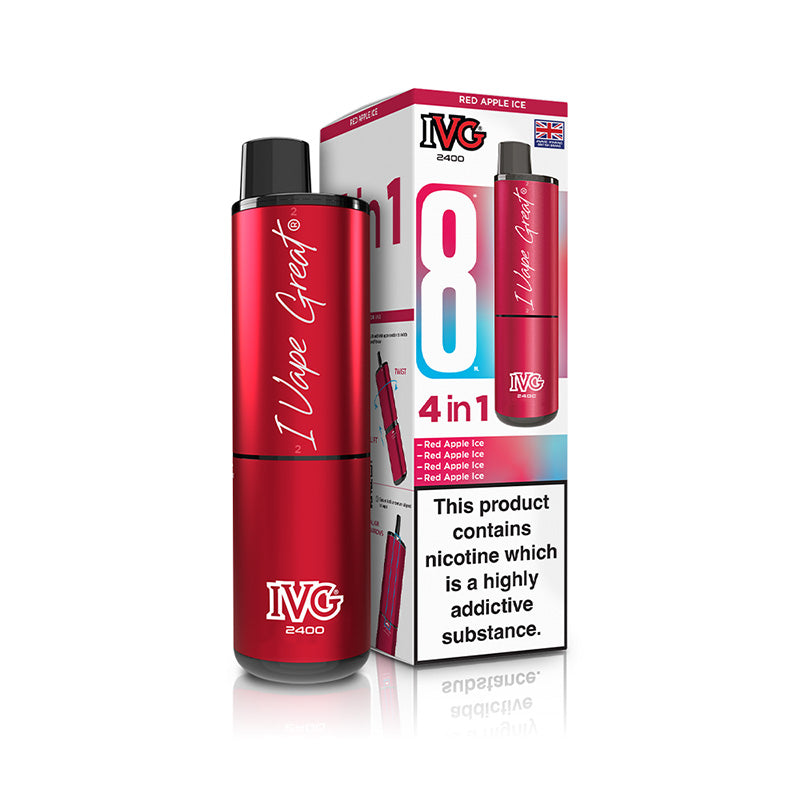 IVG 2400 4 In 1 Rechargeable Pod Kits (RED APPLE ICE)