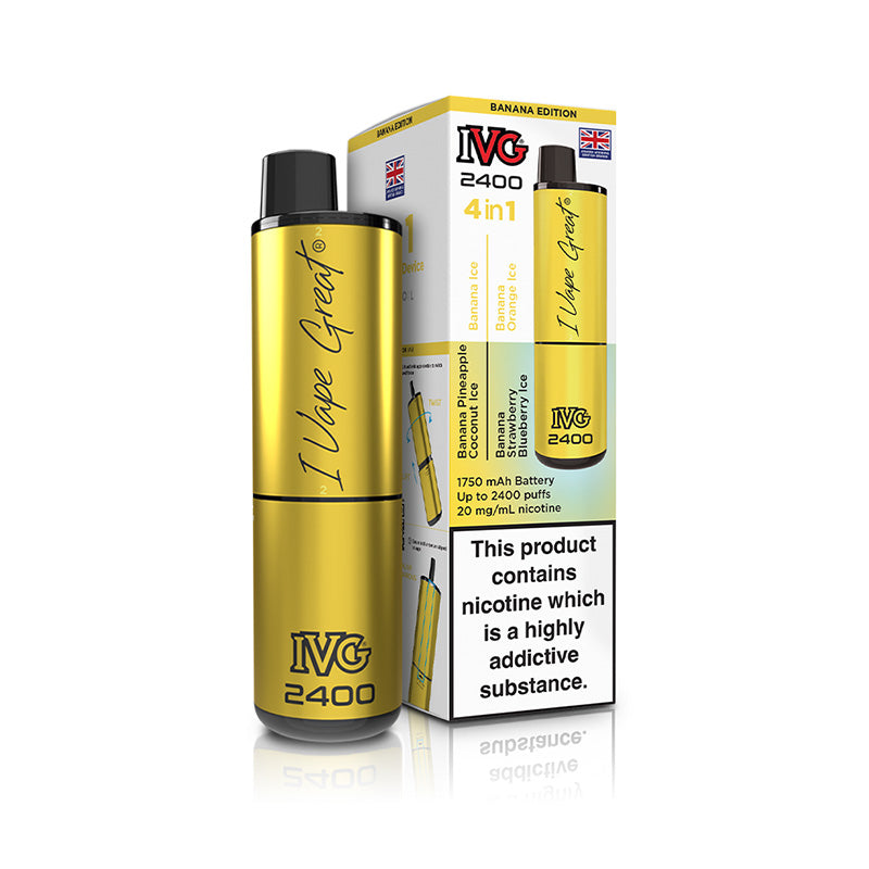 IVG 2400 4 In 1 Rechargeable Pod Kits (BANANA EDITION)