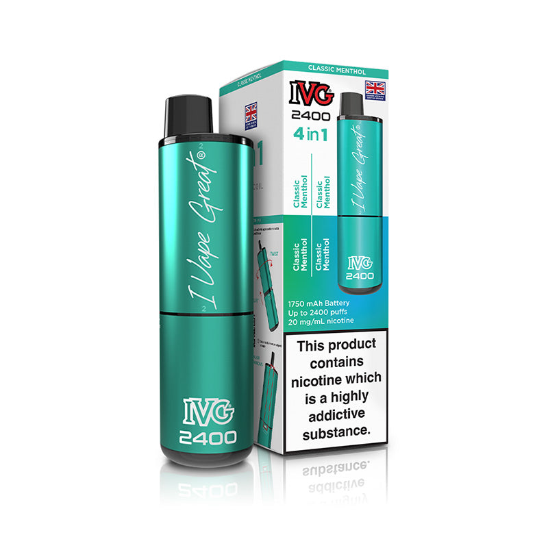 IVG 2400 4 In 1 Rechargeable Pod Kits (CLASSIC MENTHOL)