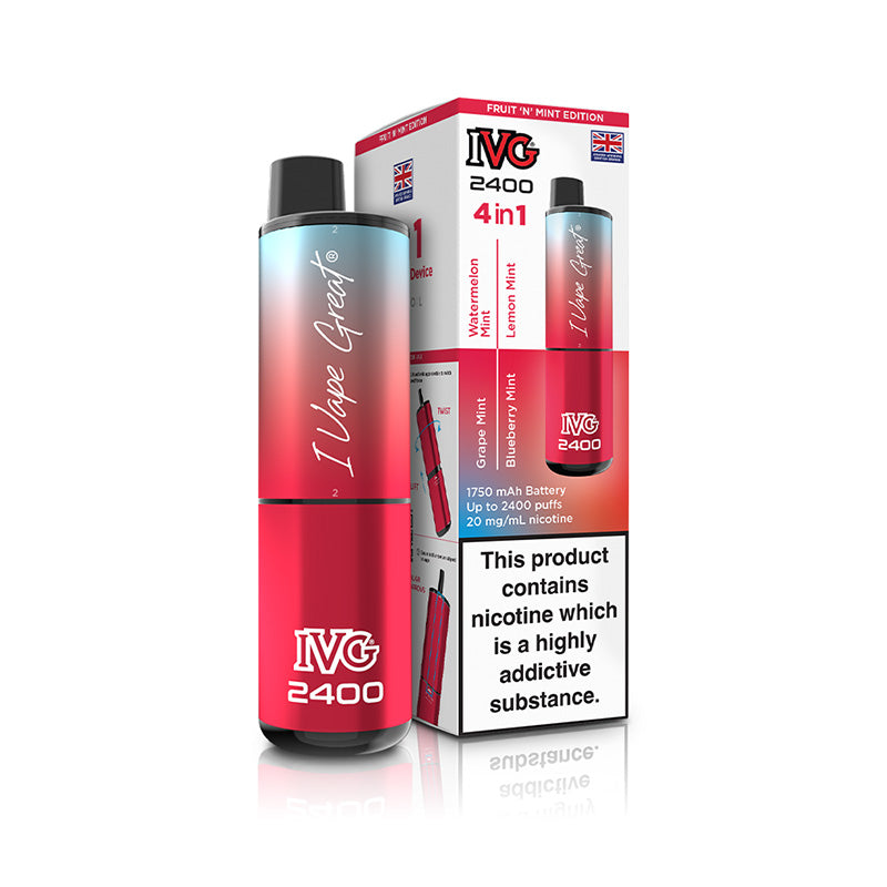 IVG 2400 4 In 1 Rechargeable Pod Kits (FRUIT 'N' MINT EDITION)