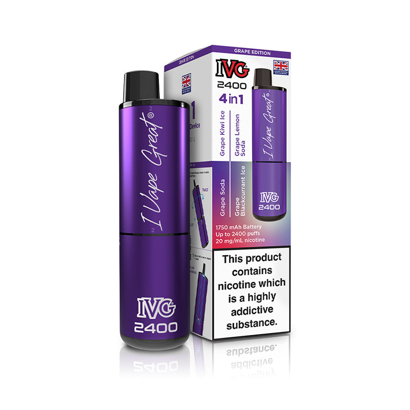 IVG 2400 4 In 1 Rechargeable Pod Kits (GRAPE EDITION)