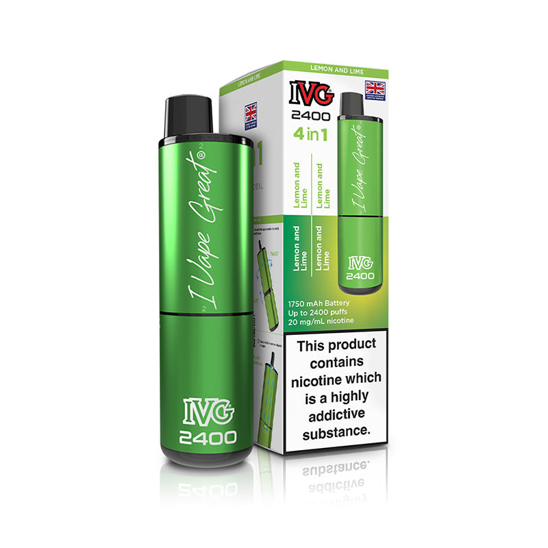 IVG 2400 4 In 1 Rechargeable Pod Kits (LEMON & LIME)