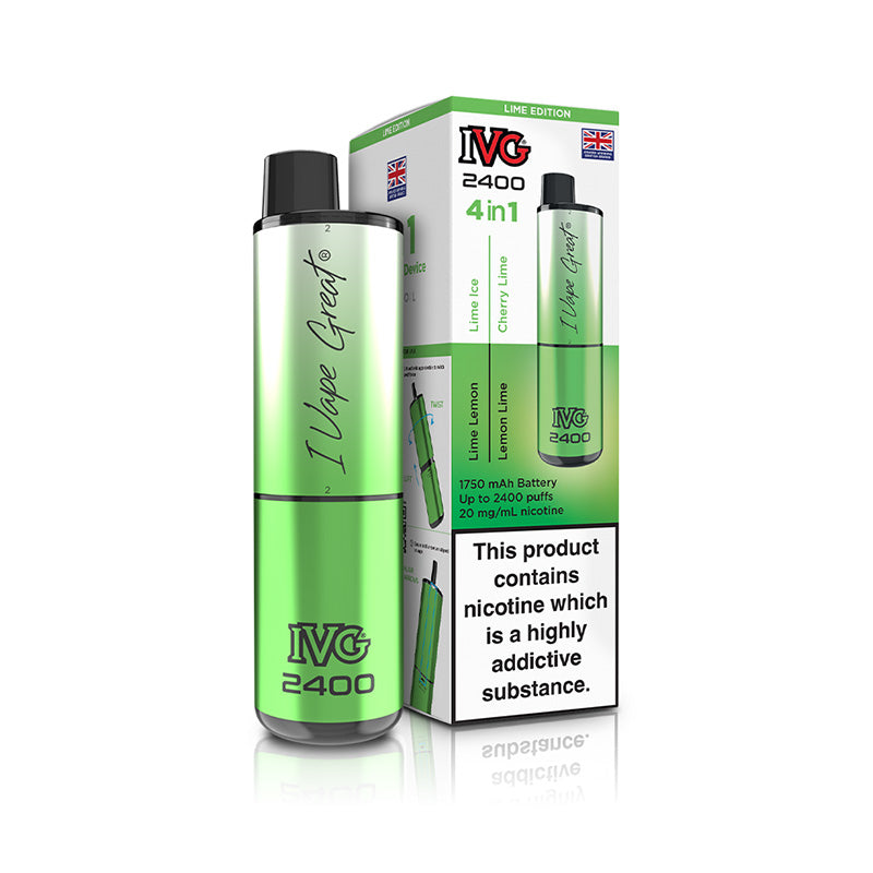 IVG 2400 4 In 1 Rechargeable Pod Kits (LIME EDITION)