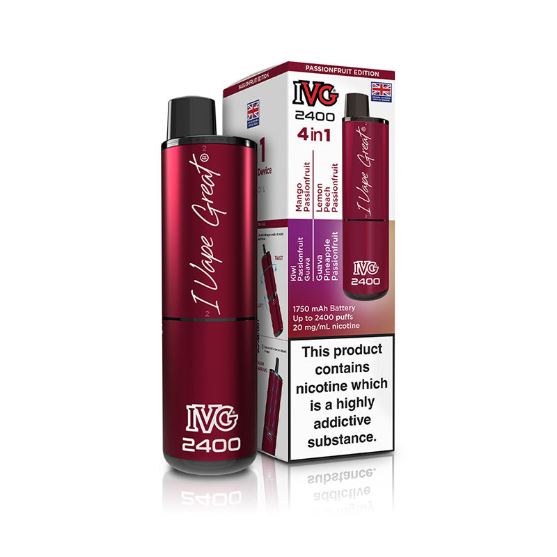 IVG 2400 4 In 1 Rechargeable Pod Kits (PASSIONFRUIT EDITION)