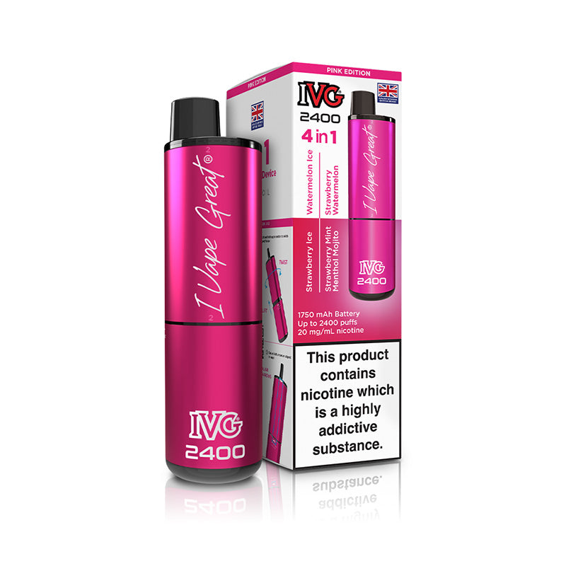 IVG 2400 4 In 1 Rechargeable Pod Kits (PINK EDITION)