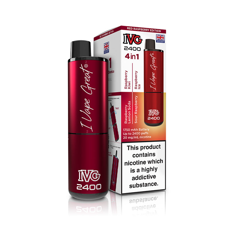 IVG 2400 4 In 1 Rechargeable Pod Kits (RED RASPBERRY EDITION)