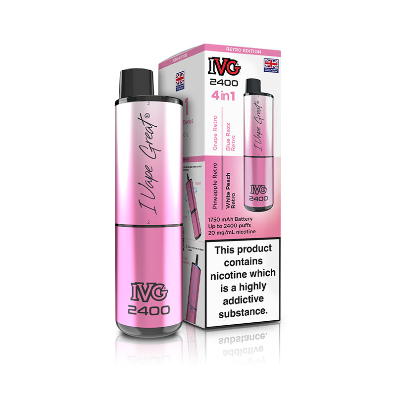 IVG 2400 4 In 1 Rechargeable Pod Kits (RETRO EDITION)