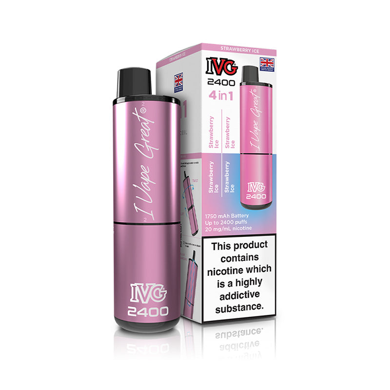 IVG 2400 4 In 1 Rechargeable Pod Kits (STRAWBERRY ICE)