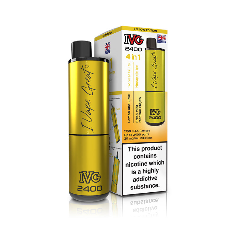 IVG 2400 4 In 1 Rechargeable Pod Kits (YELLOW EDITION)