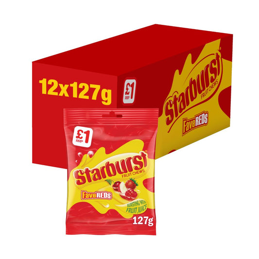 Starburst Fave Reds Vegan Chewy Sweets Fruit Flavoured Treat Bag 127g