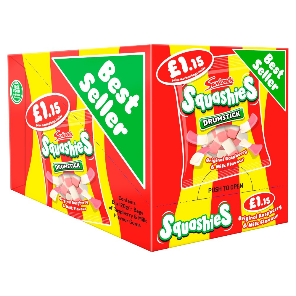 Swizzels Drumstick Squashies Original Raspberry & Milk Flavour 120g