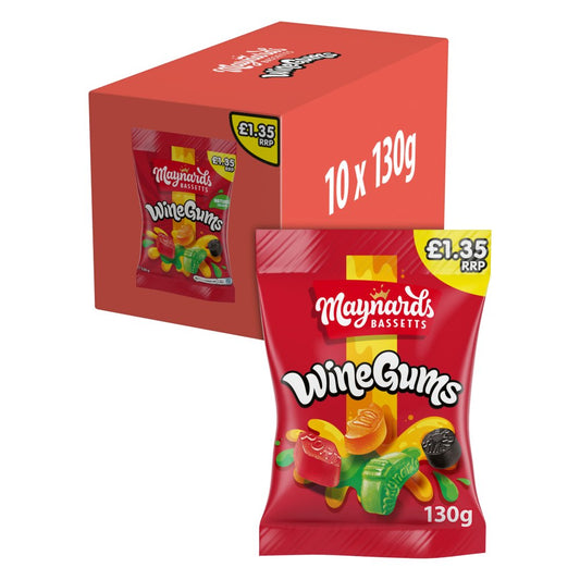 Maynards Bassetts Wine Gums Sweets Sharing Bag 130g