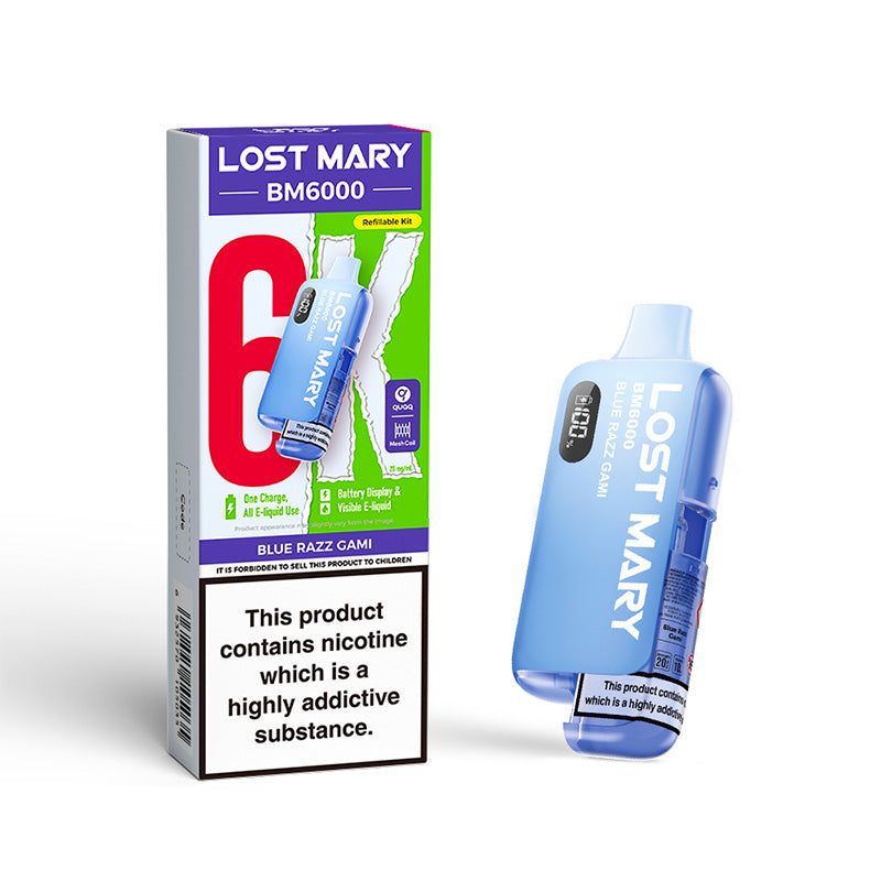 Lost Mary BM6000 Refillable Kit (BLUE RAZZ GAMI)
