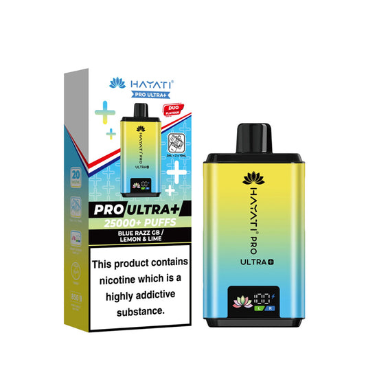 Hayati Pro Ultra+ 25K Prefilled Pod Kit Blue Razz GB- Lemon & Lime