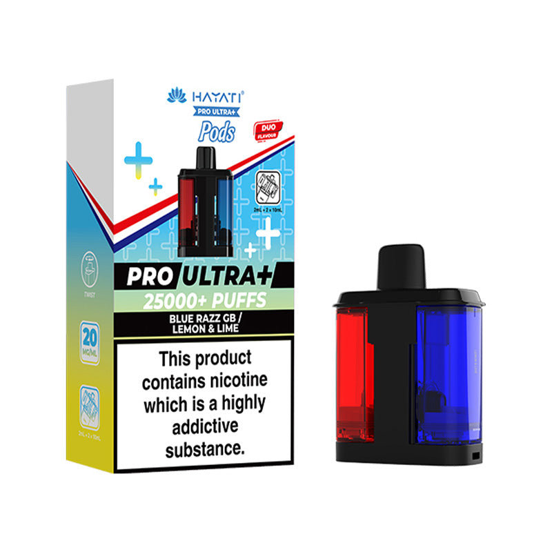 Hayati Pro Ultra+ 25K Prefilled Pods Blue Razz GB- Lemon & Lime