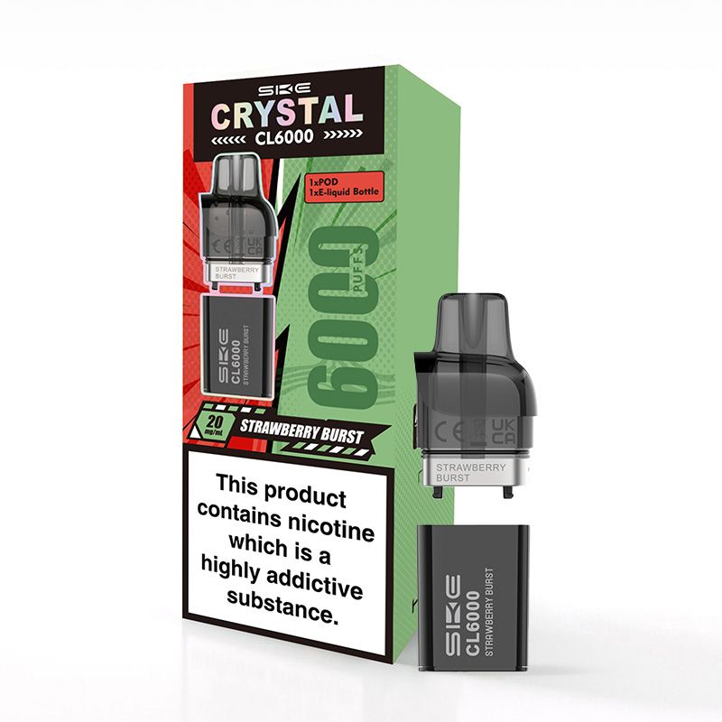 SKE Crystal CL6000 Prefilled Pods (STRAWBERRY BURST)