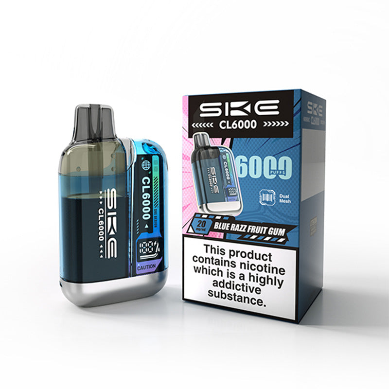 SKE Crystal CL6000 Legal Big Puff Device (BLUE RAZZ FRUIT GUM)