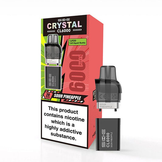 SKE Crystal CL6000 Prefilled Pods (SOUR PINEAPPLE)