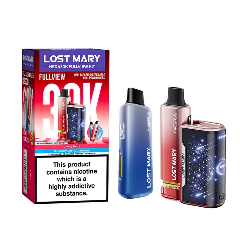 Lost Mary Nera 30K Fullview 20mg Big Puff Device (CHERRY BERRY EDITION)
