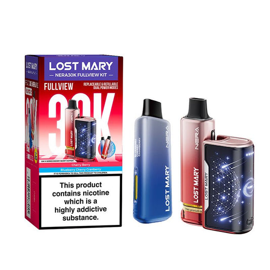Lost Mary Nera 30K Fullview 20mg Big Puff Device (CHERRY BERRY EDITION)
